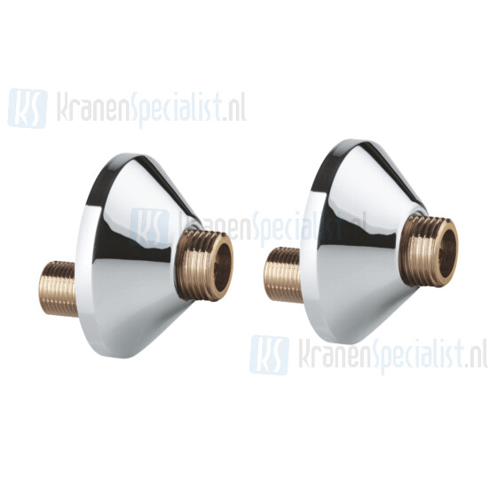 Grohe S-Koppeling 3/8 X 1/2 sprong 10mm per 2 Chroom