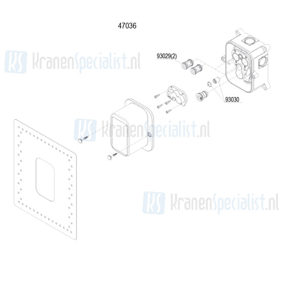 Damixa onderdelen Universeel Inbouwbox douche zonder thermostaat 4703600