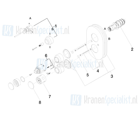 Dornbracht onderdelen Universeel 1/2" met stopkraan 3640522000 / 3640522006