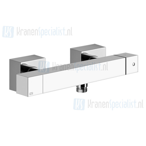 Gessi Quadro Bagno Douchethermostaatkraan met s-koppelingen. Zwart Metaal Geborsteld Artikelnummer 19431.707