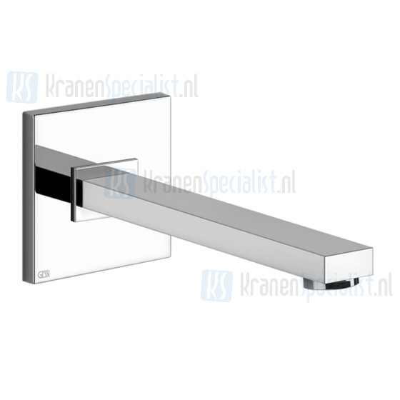 Gessi Rettangolo Bagno Uitloop voor wastafel 1/2 wandmontage lengte 207 mm met rozet toepasbaar met aparte eengreeps bediening (niet inbegrepen). Zwart Artikelnummer 20114.299