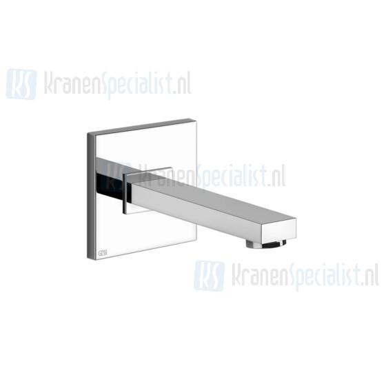 Gessi Rettangolo Bagno Uitloop voor wastafel 1/2 wandmontage lengte naar wens (min 70 mm max 300 mm) met rozet toepasbaar met aparte eengreeps bedien Koper Artikelnummer 20118.030