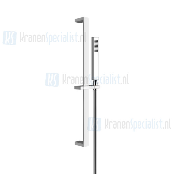 Gessi Rettangolo Bagno Glijstangset met doucheslang 150 cm en handdouche met antikalk. Wit Artikelnummer 20145.279