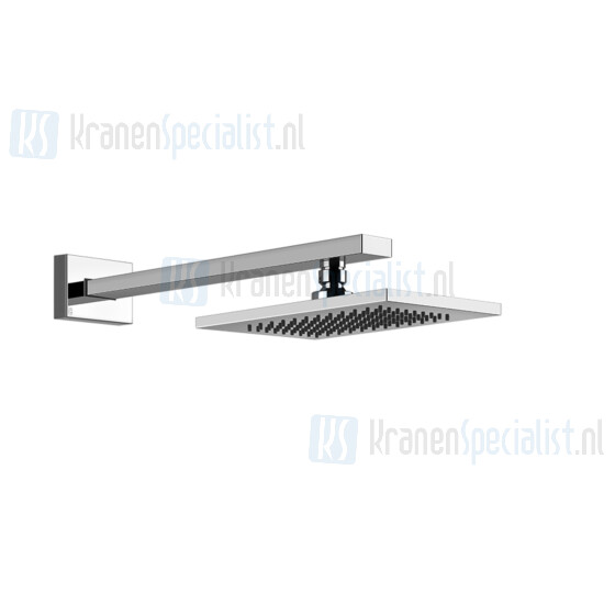 Gessi Rettangolo Bagno Verstelbare 1/2 hoofddouche 216X140 mm met antikalk voor wandmontage. Zwart Metaal Artikelnummer 20148.706