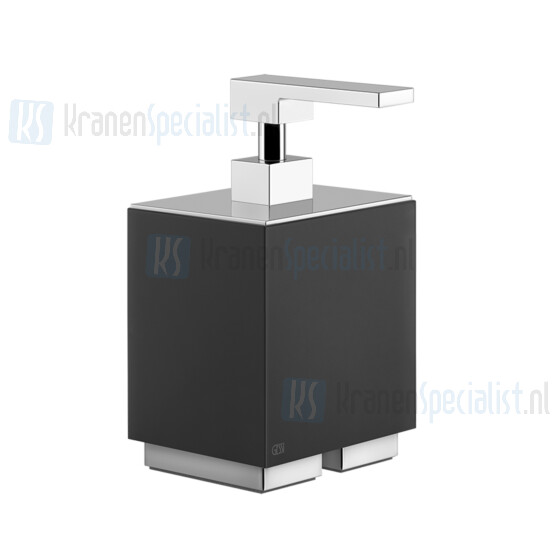 Gessi Rettangolo Accessories Zeepdispenser zwart staand. Zwart Metaal Geborsteld Artikelnummer 20838.707