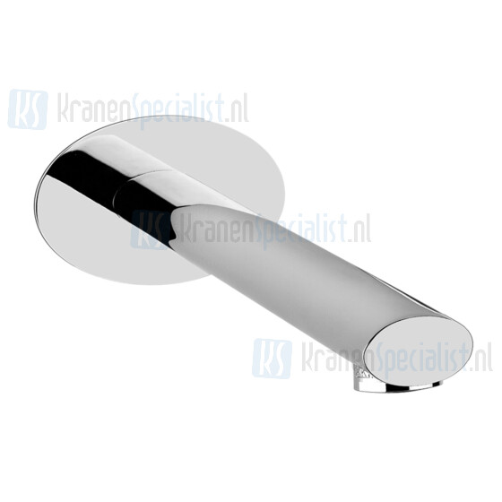 Gessi Ovale Bagno Uitloop voor wastafel 1/2 wandmontage lengte naar wens (min 70 mm max 300 mm) met rozet toepasbaar met aparte eengreeps bedien Chroom Artikelnummer 23118.031