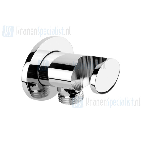 Gessi Ovale Bagno Wandaansluitbocht 1/2 met vaste wandhouder voor handdouche. Finox Artikelnummer 23161.149