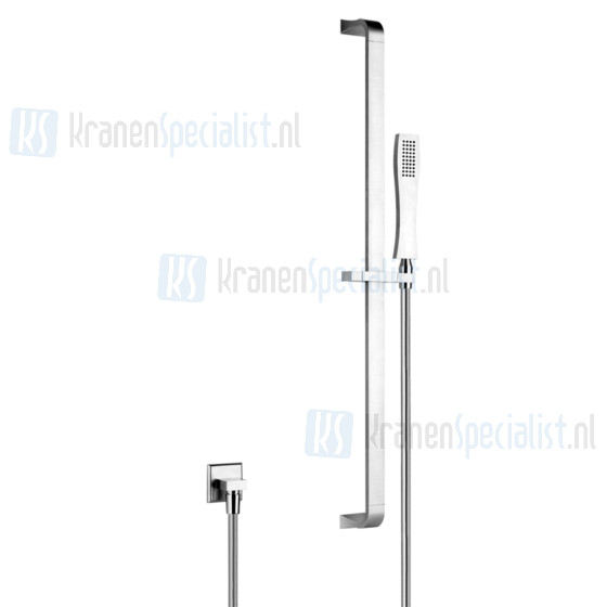 Gessi Mimi Glijstangset met doucheslang 150 cm handdouche met antikalk en wandaansluitbocht 1/2. Goud Artikelnummer 31242.080