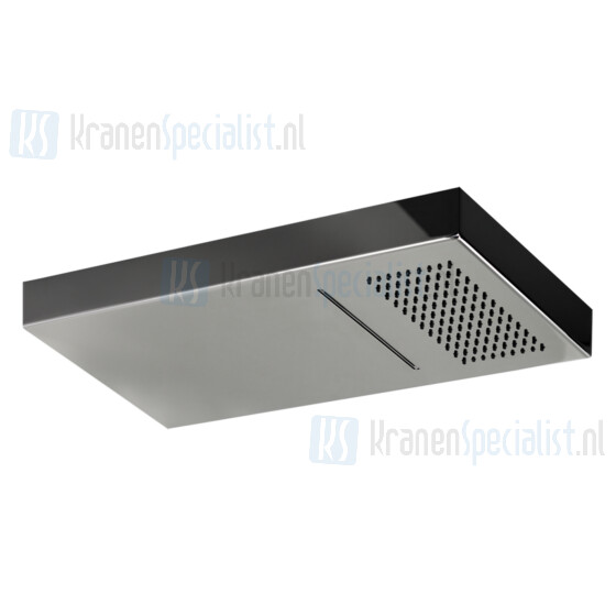 Gessi Segni Multifunctioneel douchesysteem voor wandmontage RETTANGOLO met REGENVAL/WATERVAL te combineren met een aparte 2-weg mengkraan (n Mirror Steel Artikelnummer 32863.238