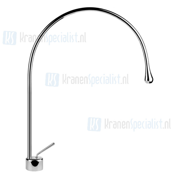 Gessi Goccia Eengreeps wastafelmengkraan 1-gats met uitloop R197 en voorsprong 387 mm flexibele aansluitslangen 3/8 zonder waste. Hoogte kr Wit Artikelnummer 33603.279