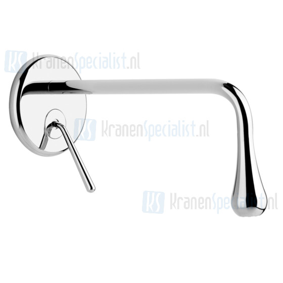 Gessi Goccia Afbouwdeel voor eengreeps inbouw wastafelmengkraan voor wandmontage met uitloop 250 mm zonder waste. Black Metal Brushed Artikelnummer 33686.126