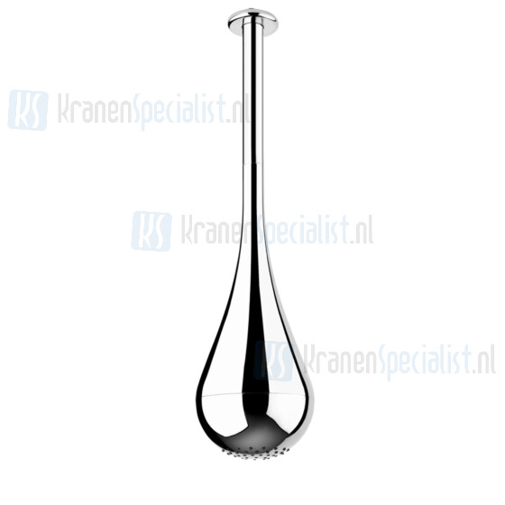 Gessi Goccia Hoofddouche 1/2 druppelmodel voor plafondmontage met antikalk (602 mm hoog). Chroom Artikelnummer 33752.031