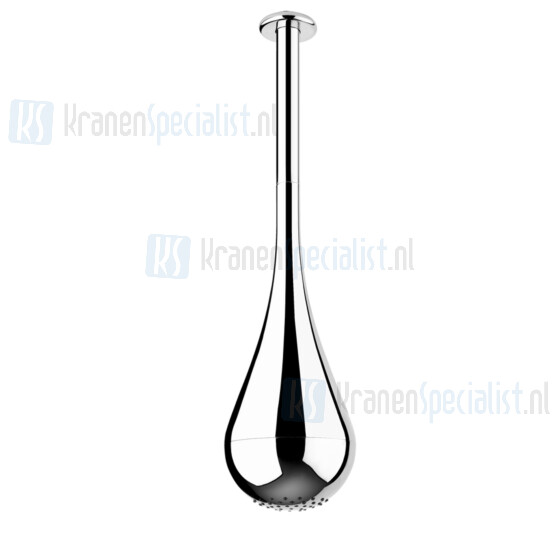 Gessi Goccia Hoofddouche 1/2 druppelmodel voor plafondmontage met antikalk (hoogte naar keuze min 490 mm en max 2100 mm). Zwart Artikelnummer 33753.299