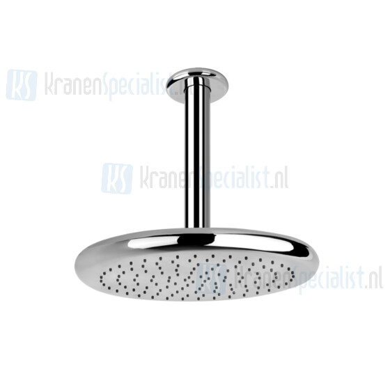 Gessi Goccia Hoofddouche voor plafondmontage ?306 mm met douche-arm 1/2 en antikalk (270 mm hoog). Chroom Artikelnummer 33766.031