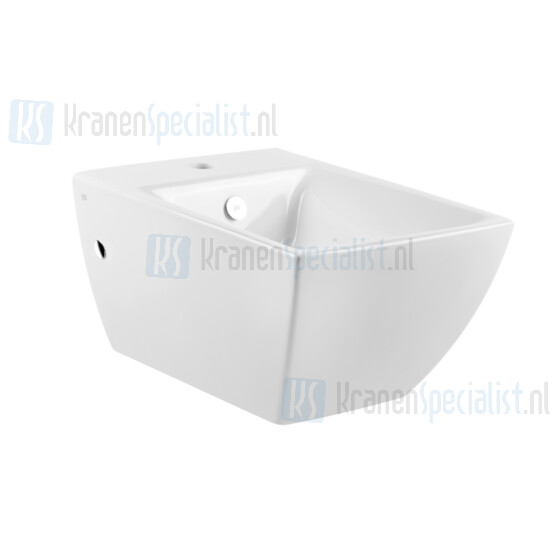 Gessi Sanitari Mimi Wandbidet in Wit Europees Keramiek met overloop en kraangat. Afdekkap voor overloop en bevestigingspunten worden meegeleverd in White Europe Ceramic Artikelnummer 37515.518