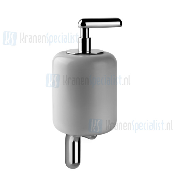 Gessi Goccia Accessorieses Zeepdispenser wit GRES voor wandmontage. Geborsteld Chroom Artikelnummer 38013.147