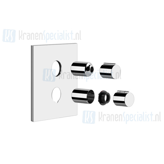 Gessi Via Manzoni Afbouwdeel voor inbouw 1-weg bad/douche thermostaatkraan 3/4 met 1/2 uitgang filters en keramische schijven. Chroom Artikelnummer 38792.031