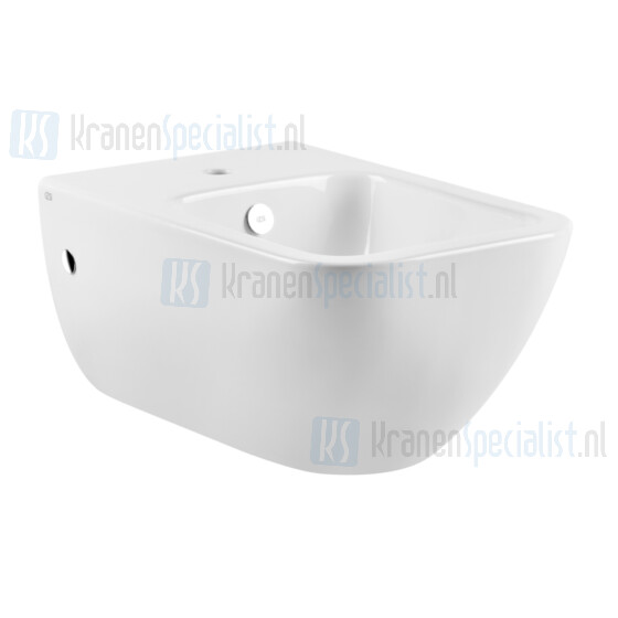 Gessi Goccia Sanitari Wandbidet in Wit Europees Keramiek met overloop en kraangat. Afdekkap voor overloop en bevestigingspunten worden meegeleverd in White Europe Ceramic Artikelnummer 39115.518