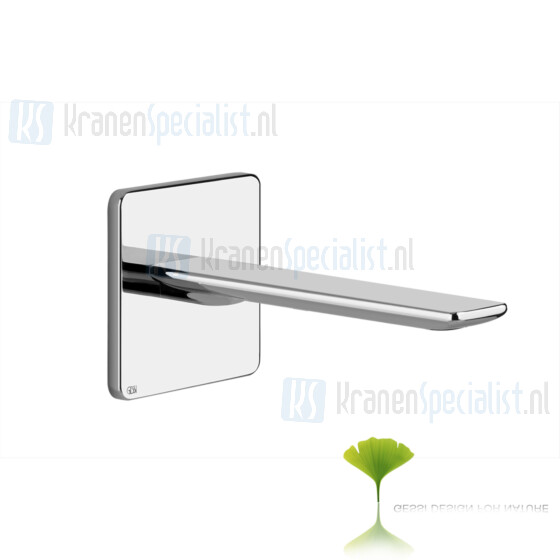 Gessi Ispa Uitloop voor wastafel 1/2 wandmontage lengte 208 mm met rozet toepasbaar met aparte eengreeps bediening voor blad- of wandmonta Chroom Artikelnummer 41100.031