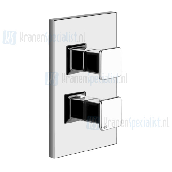 Gessi Ispa Afbouwdeel voor inbouw 1-weg bad/douche thermostaatkraan 1/2 met 1/2 uitgang filters en keramische schijven. Chroom Artikelnummer 41122.031