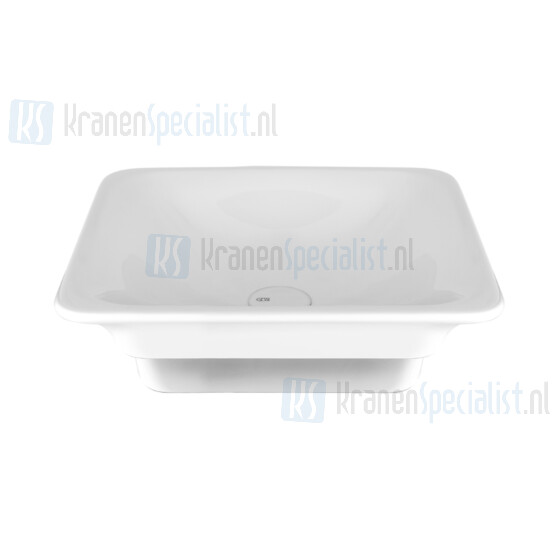 Gessi Ispa Sanitari Inbouw wastafel wit zonder overflow inclusief witte waste. White Europe Ceramic Artikelnummer 42003.518