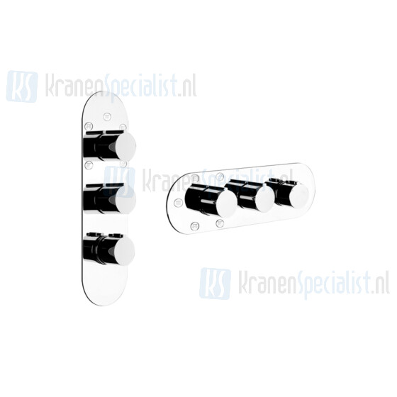 Gessi Oxygene Wellness Afbouwdeel voor inbouwthermostaatkraan 3/4 met hoog debiet. Geschikt voor verticale of horizontale montage met STOPKRAAN EN 5-W Chroom Artikelnummer 43072.031