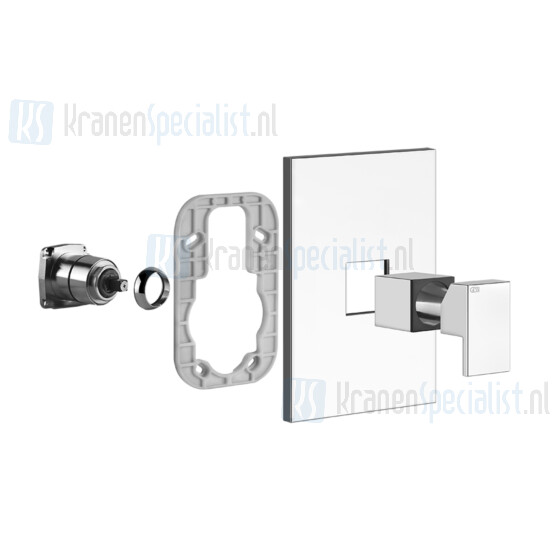 Gessi Rettangolo Bagno Afbouwdel voor eengreeps inbouw bad/douchemengkraan 1/2 zonder uitloop en omstel. 35 mm cartouche. Zwart Metaal Geborsteld Artikelnummer 44602.707