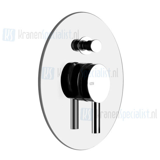 Gessi Ovale Bagno Afbouwdel voor eengreeps inbouw bad/douchemengkraan 1/2 zonder uitloop met omstel zonder uitloop. 35 mm cartouche. Chroom Artikelnummer 44704.031