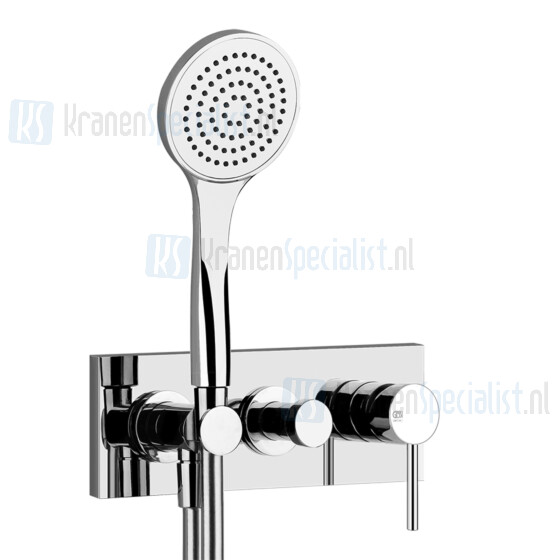 Gessi Via Tortona Partes externas para mezclador monomando emportable de ducha da 2 salidas con desviador soporte fijo flexible de 15 m y maner Zwart Artikelnummer 44828.299