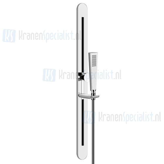 Gessi Cono Glijstangset met doucheslang 150 cm handdouche met antikalk en wandaansluitbocht 1/2. Zwart Artikelnummer 45145.299