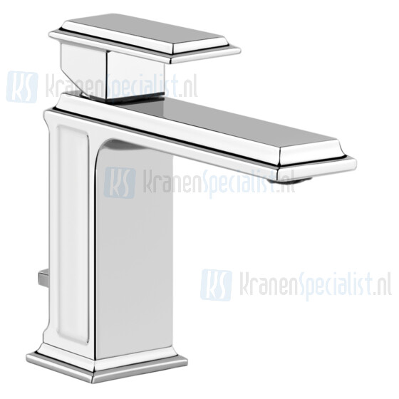 Gessi Eleganza E?ngreeps wastafelmengkraan 1-gats met 1 1/4 pop-up waste en 3/8 aansluitslangen. Goud Artikelnummer 46001.080