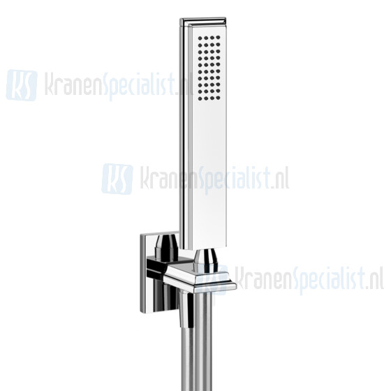 Gessi Eleganza Slangaansluitknie 1/2 met vaste wandhouder doucheslang 150 cm en handdouche met antikalksysteem compleet. Goud Artikelnummer 46127.080