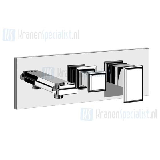 Gessi Eleganza Afbouwdeel voor 2-weg inbouwdouchemengkraan wateruitgang 1/2 en handdouchehouder Deze set dient compleet te worden gemaakt me Finox Artikelnummer 46138.149