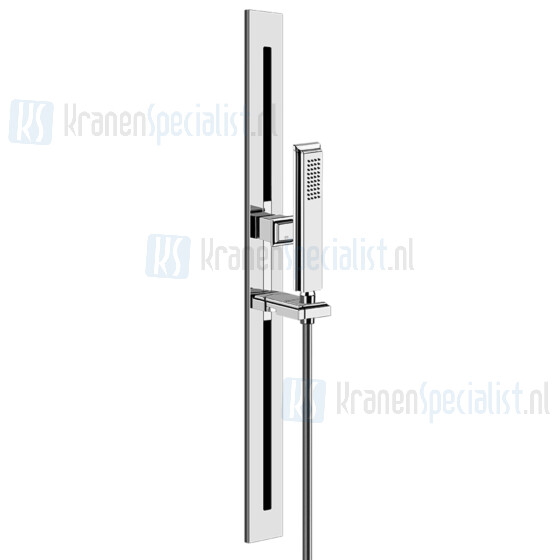 Gessi Eleganza Glijstangset met doucheslang 150 cm en handdouche met antikalk. Geborsteld Goud Artikelnummer 46145.087