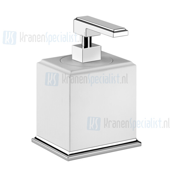 Gessi Eleganza Accessorieses Zeepdispenser wit staand. Chroom Artikelnummer 46437.031