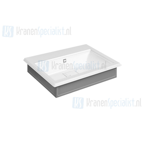 Gessi Eleganza Sanitari Muurmontage of opbouw wastafel met gelakte buitenwand mat wit Cristalplant? met overflow. Zonder kraangaten maar met 3 markerin Cristalplant custom color Artikelnummer 46812.800