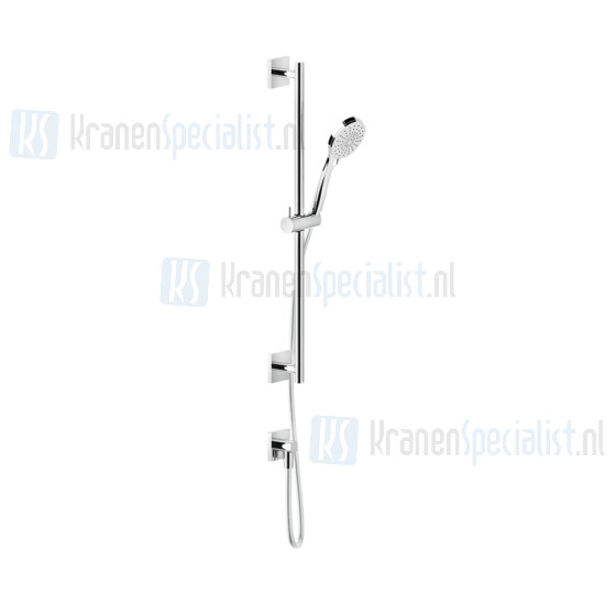 Gessi Emporio Shower Glijstangset met doucheslang 150 cm handdouche met antikalk en 3 straalsoorten en wandaansluitbocht. Chroom Artikelnummer 47320.031