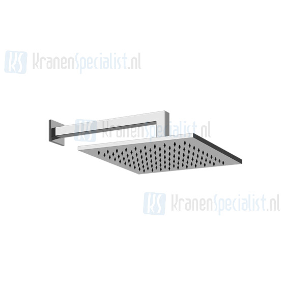 Gessi Emporio Shower Hoofddouche voor wandmontage met douche-arm 1/2 en antikalk. Finox Artikelnummer 47368.149