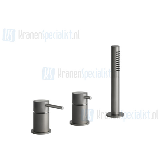 Gessi Bagno Gessi 316 3-gats badkraan m. uitloop m. slang m. handdouche. Geborsteld Koper Artikelnummer 54043.708