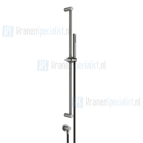 Gessi Bagno Gessi 316 Glijstangset met doucheslang 150 cm handdouche met antikalk en wandaansluitbocht 1/2. Warm Geborsteld Staal Artikelnummer 54045.726