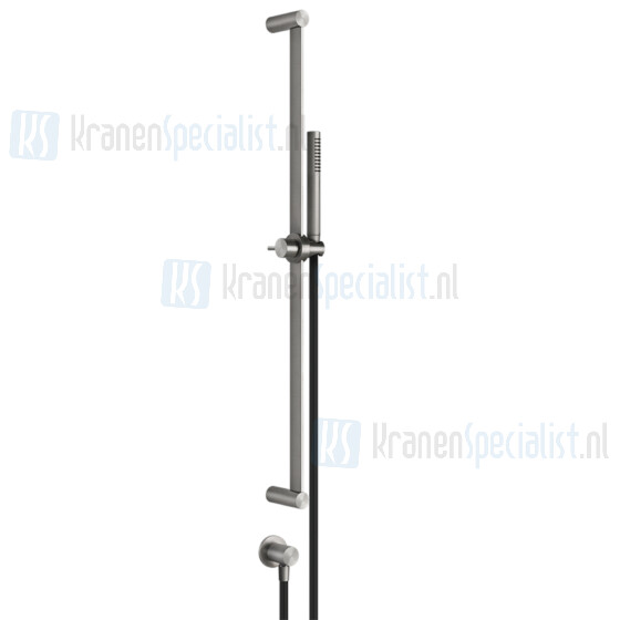 Gessi Bagno Gessi 316 Glijstangset met doucheslang 150 cm handdouche met antikalk en wandaansluitbocht 1/2. Geborsteld Staal Artikelnummer 54045.239