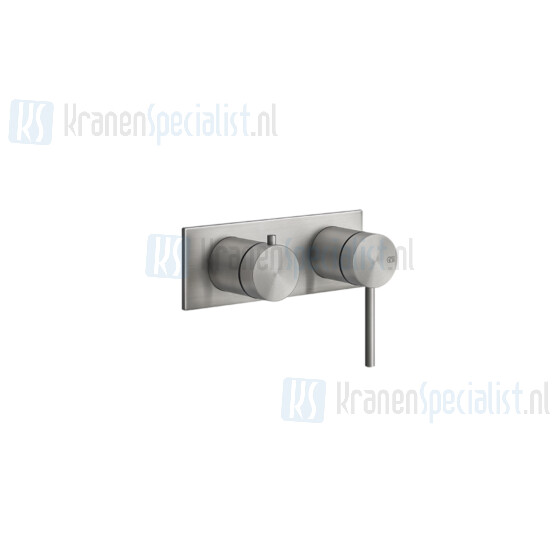 Gessi Bagno Gessi 316 Afbouwdel voor eengreeps inbouw bad/douchemengkraan 1/2 zonder uitloop met omstel zonder uitloop. 35 mm cartouche. Geborsteld Staal Artikelnummer 54079.239