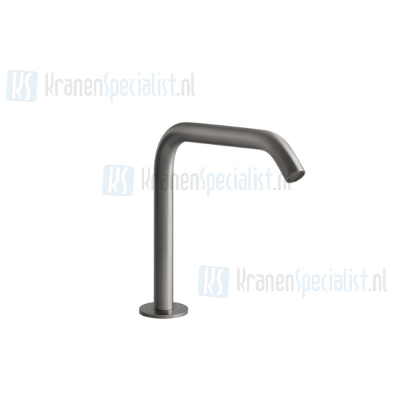 Gessi Bagno Gessi 316 Uitloop staand bladmontage hoog  toepasbaar met aparte eengreeps bediening voor blad- of wandmontage (i.c.m. Zwart Metaal Geborsteld Artikelnummer 54091.707