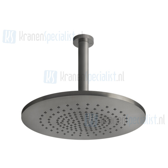 Gessi Bagno Gessi 316 Plafond gemonteerde verstelbare en antilimestone douchekop ?350 mm 260 mm lengte 1/2 aansluitingen. Warm Geborsteld Staal Artikelnummer 54152.726