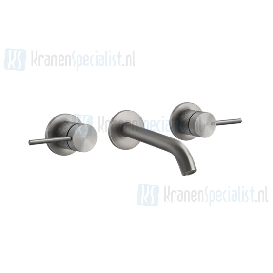 Gessi Intreccio Uitloop staand bladmontage hoog 158 mm lengte 144 mm toepasbaar met aparte eengreeps bediening voor blad- of wandmontage (i.c.m. Geborsteld Koper Artikelnummer 54192.708