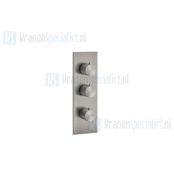 Gessi Wellness Gessi 316 Externe onderdelen voor thermostatische ingebouwde mixer met hoge capaciteit 3/4 -aansluitingen. Verticale / horizontale opstelling met TWEE AFZONDERLIJKE EXITES. Werkveld van 05 bar tot 5 bar (voor grotere drukken zijn water