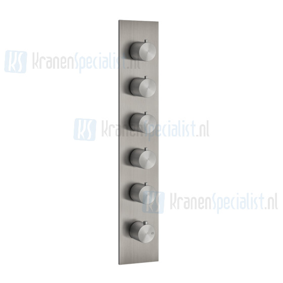 Gessi Wellness Gessi 316 Externe onderdelen voor thermostatische ingebouwde mixer met hoge capaciteit 3/4 -aansluitingen. Verticale / horizontale opstelling met FIVE SEPARATE EXITS. Werkveld van 05 bar tot 5 bar (voor grotere drukken zijn waterstroom