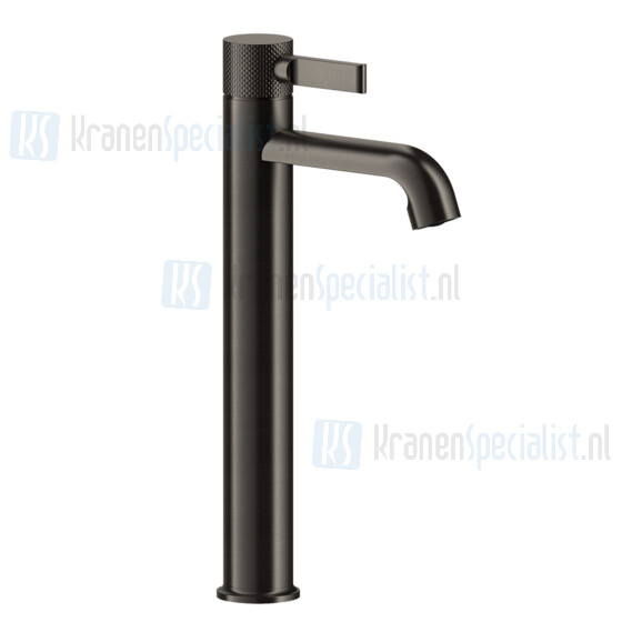 Gessi Inciso Eengreeps wastafelmengkraan 1-gats verhoogd model met 3/8 aansluitslangen en waste 1 1/4. Verouderd Messing Artikelnummer 58003.713