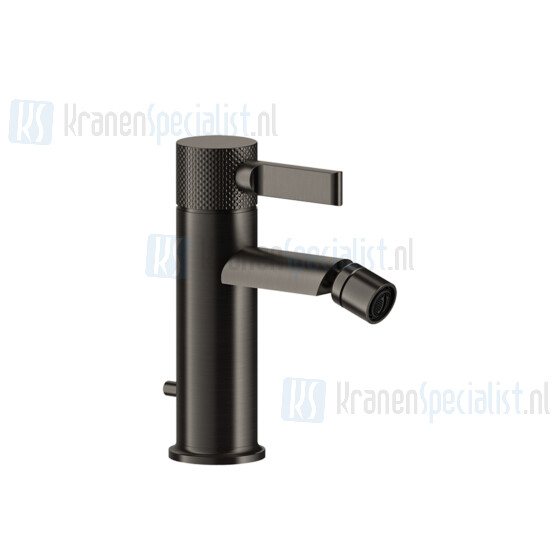 Gessi Inciso Eengreeps bidetmengkraan 1-gats met waste 1 1/4 en 3/8 aansluitslangen. Zwart Artikelnummer 58007.299