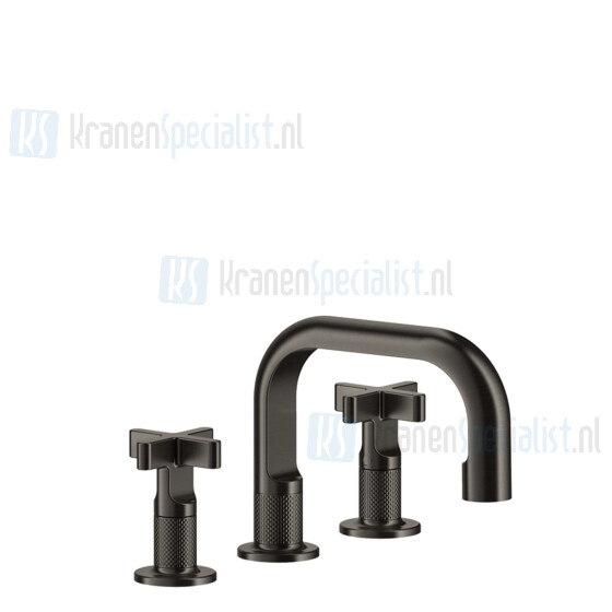 Gessi Inciso 3-gats wastafelmengkraan met uitloop 3/8 aansluitslangen zonder waste. Chroom Artikelnummer 58112.031